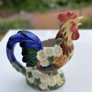 Superbe pichet Coq en barbotine